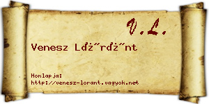 Venesz Lóránt névjegykártya
