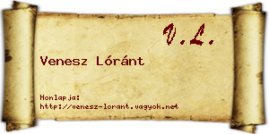 Venesz Lóránt névjegykártya